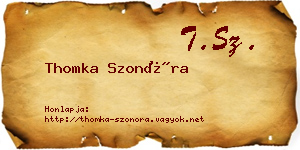 Thomka Szonóra névjegykártya